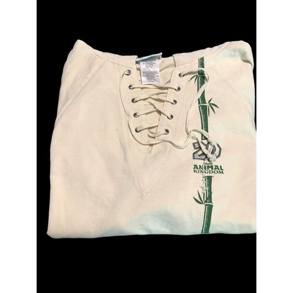 2020 Animal Kingdom Cropped Sleeve Hoodie Disney Parks Size LARGE - Picture 1 of 8